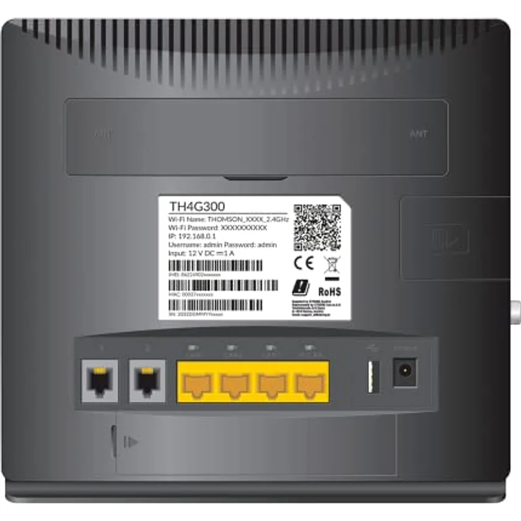 4G LTE Router, THOMSON TH4G 300, 300 Mbps, WLAN über SIM Karte, WiFi, bis zu 300 Mbit/s, 2 Antennen, 4X Ethernet, 2 SIM Karten Adapter, Internet Anbindung für Camping, Wochenendhaus, besondere Zwecke – Bild 4