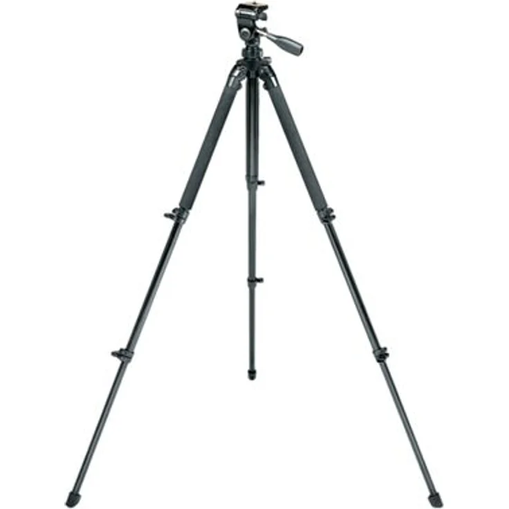 Bushnell 60 black Advanced Dreibeinstativ, drei-Wege-Panoramakopf mit Schwenk- und Kippgriffen, einstellbare Beinwinkel, schwarz