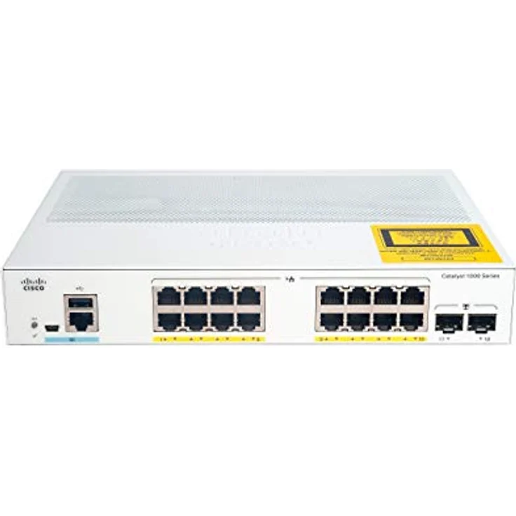 Cisco Catalyst 1000-16P-2G-L Netzwerk Switch, 16 GbE PoE+ Ports, 120W PoE Budget, 2 1G SFP Uplink Ports, lüfterloser Betrieb, erweiterte eingeschränkte Lebenszeitgarantie (C1000-16P-2G-L) – Bild 2