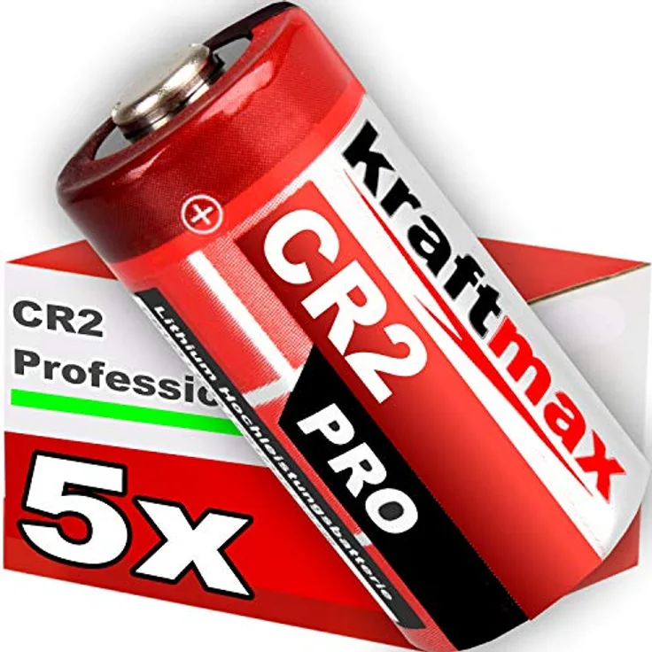 kraftmax 5er Pack CR2 Lithium Hochleistungs- Batterie für professionelle Anwendungen - Neueste Generation