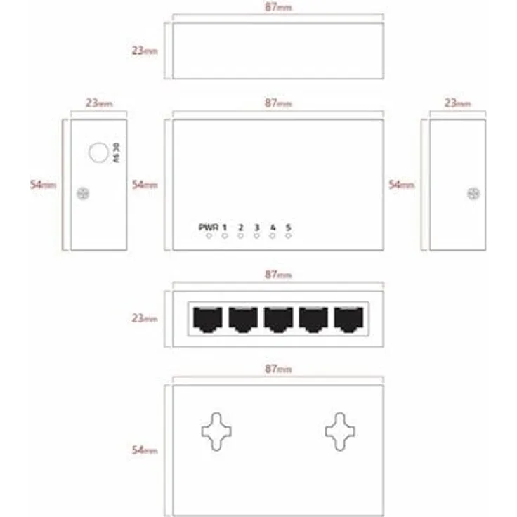 Lanview Smart Switch, 5 Ports 10/100/1000 Mbps, Desktop-Modell