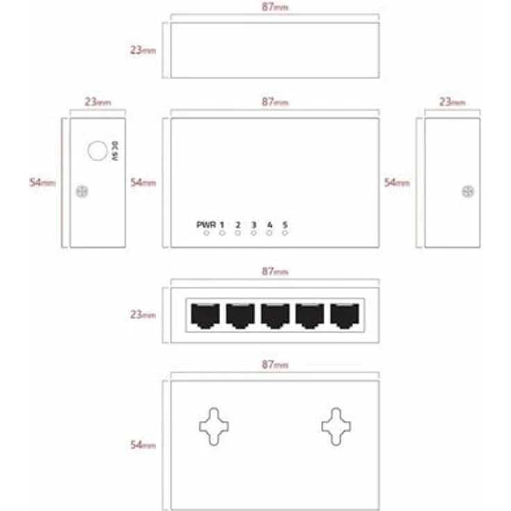 Lanview Smart Switch, 5 Ports 10/100/1000 Mbps, Desktop-Modell