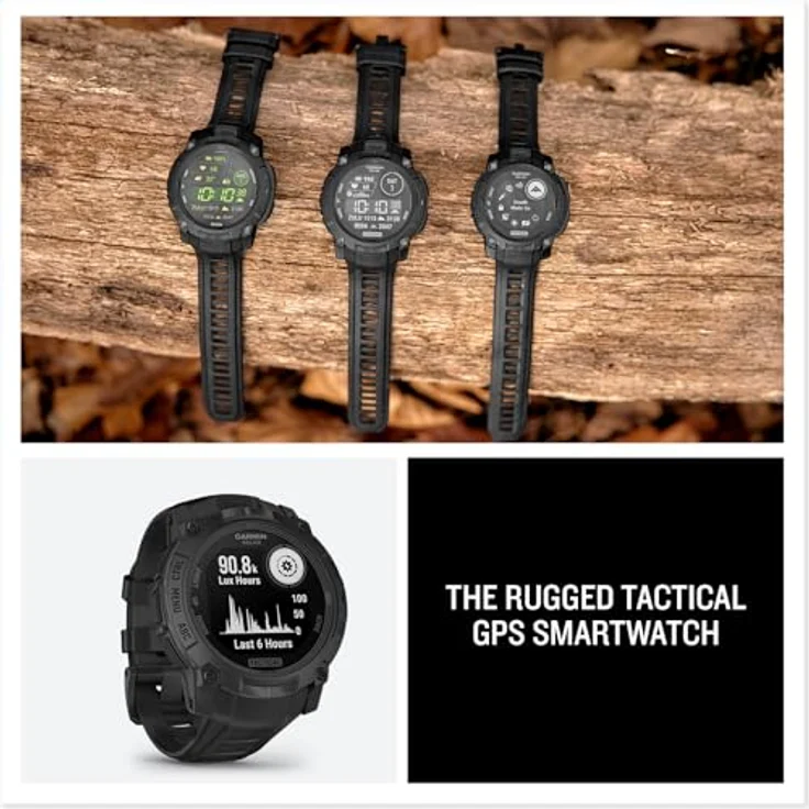3MK Garmin Instinct 3 45mm Solar Tactical Edition, Smartwatch mit GPS, wasserdicht bis 10 ATM, Schwarz – Bild 8