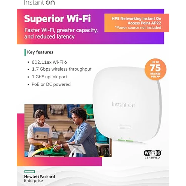 HPE Aruba Instant On AP22 Access Point RW 2x2 Wi-Fi 6 Indoor – Bild 3