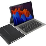 Cazy Tastatur Hülle für Samsung Galaxy Tab S7 FE/Tab S7 Plus - Abnehmbare QWERTZ-Tastatur, Stoßfest, PU-Leder - Schwarz