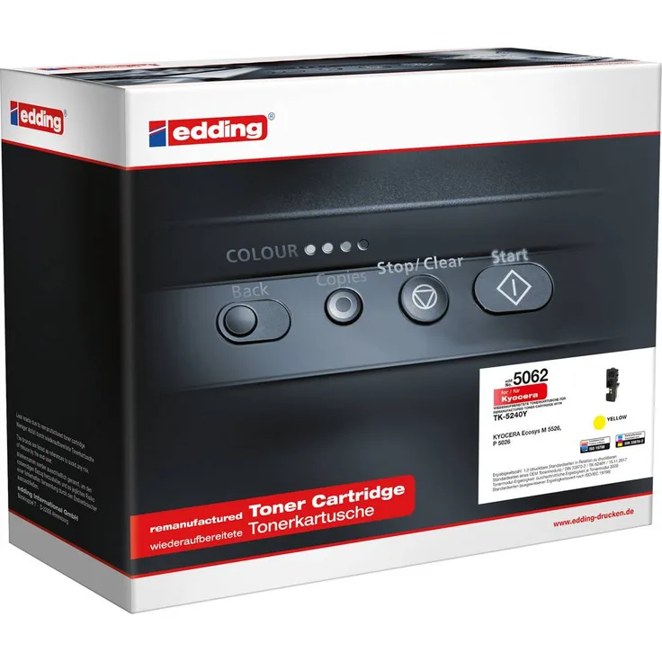 Edding Toner EDD-5062 für Kyocera TK-5240Y, Kompatibel, Gelb, 3000 Seiten