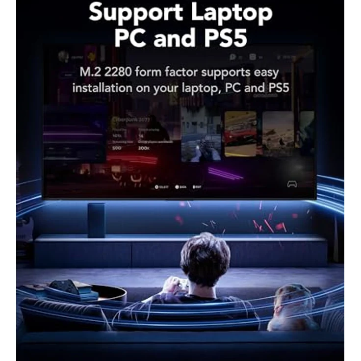 Lexar NQ790 SSD 1 TB NVMe M.2 PCIe 4.0 Gen4x4, bis zu 7000 MB/s Lesen, 6000 MB/s Schreiben, PS5 PC Gaming, intern, für intensive Arbeit und Spiele – Bild 4