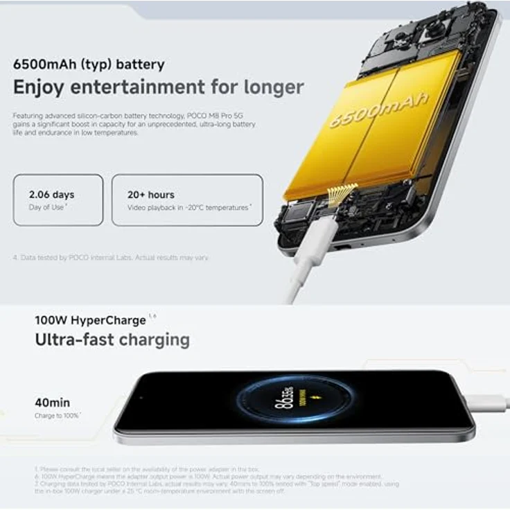 Xiaomi POCO M8 Pro 5G/12GB/512GB/Silber (512 GB, Silver, 6.83", Dual SIM, 5G), Smartphone, Silber – Bild 3
