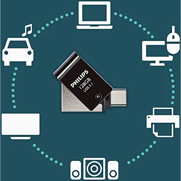 Philips 2-in-1 USB-Stick 128GB, USB3.1 - USB-C – Bild 3