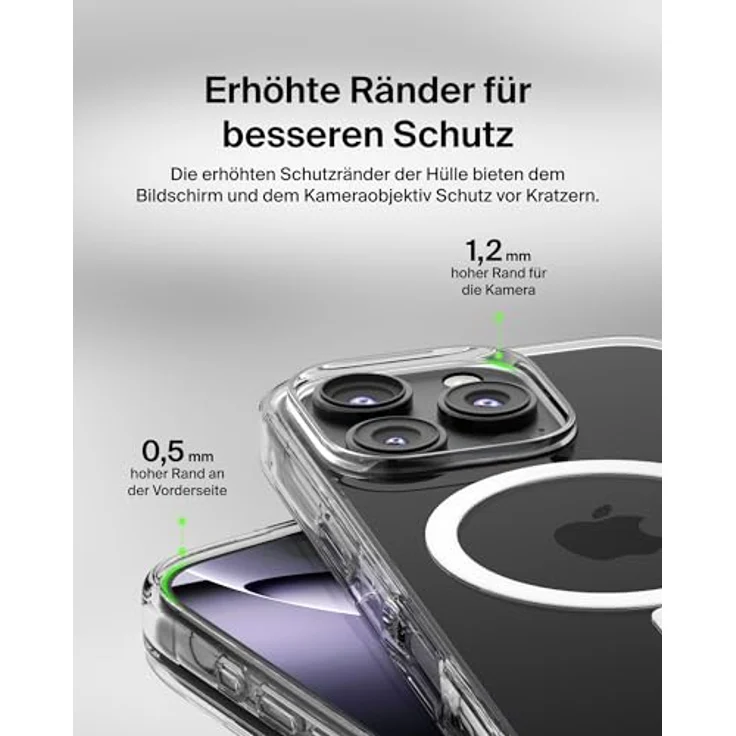 Belkin SheerForce iPhone 16 Pro Hülle, dünne MagSafe-kompatible Schutzhülle mit kratzfester Beschichtung und stoßfestem Design - Durchsichtig – Bild 4