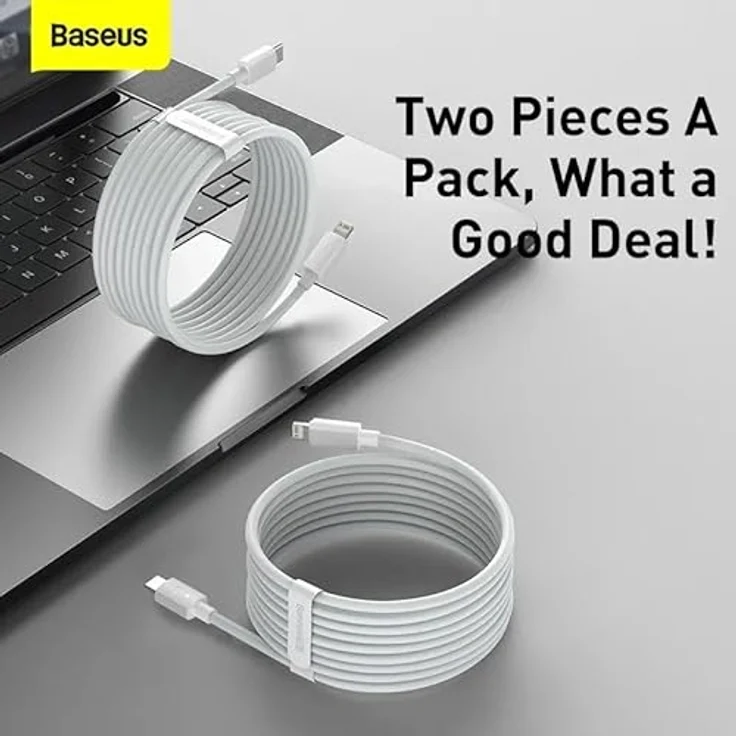 Baseus Cable Simple Wisdom - Type C to Lightning - PD 20W 5A 1,5 m - 2 pieces (TZCATLZJ-02) white – Bild 6