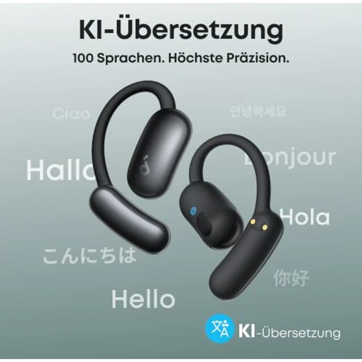 SOUNDCORE BY ANKER AeroFit 2 AI, On-ear Kopfhörer mit KI-Geräuschunterdrückung und 42 Stunden Akkulaufzeit, Bluetooth Schwarz – Bild 2