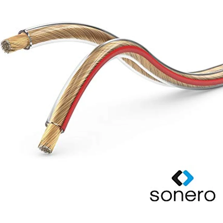 Sonero® 30 Meter 2x4,00mm² CCA Lautsprecherkabel/Boxenkabel, Farbe: transparent – Bild 2