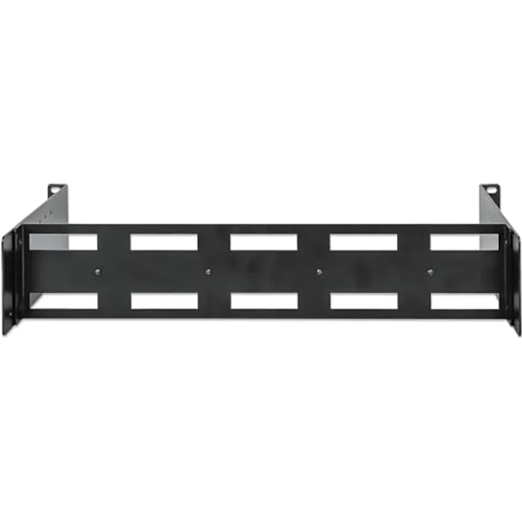 Intellinet Verstellbares 48,3 cm Rackmount 2U DIN-Schienen-Kit – 8-stufige Tiefenverstellung mit Zylinderhut, 12,2 kg Tragkraft, strapazierfähig - 716345, Aluminium – Bild 2