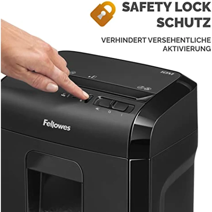 Fellowes Powershred 10M, 10 Blatt Micro-Cut (P-5) Aktenvernichter mit Sicherheitssperre, für Zuhause-Home Office – Bild 5