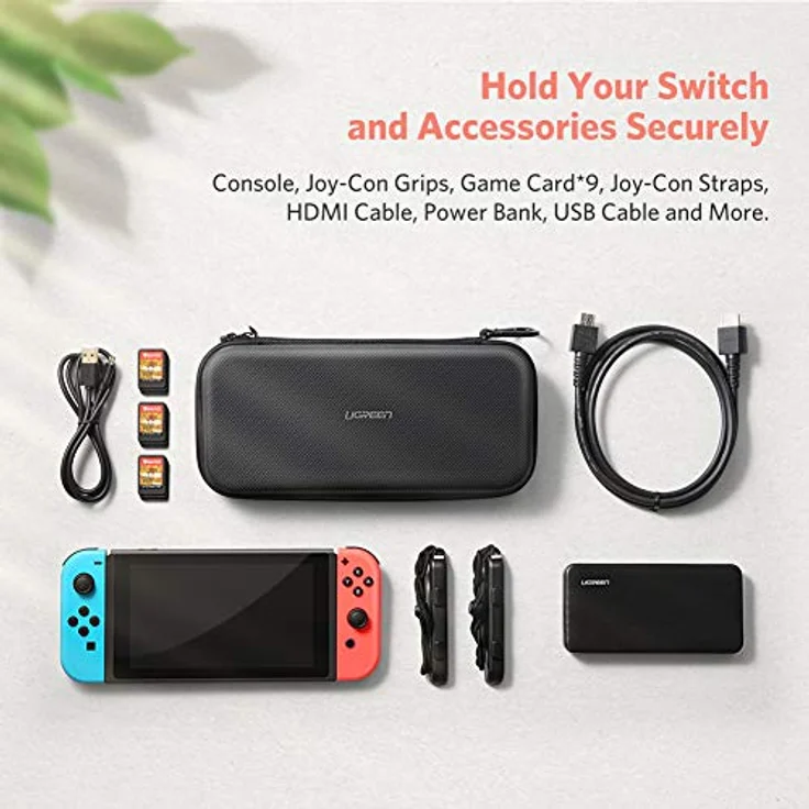 UGREEN Trageetui für Nintendo Switch, Hartschalen-Schutzhülle mit 9 Spielkartenfächern und Netz-Aufbewahrungstasche – Bild 2