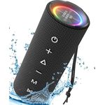 Tronsmart Mini Bluetooth Lautsprecher Musikbox, 24h Akku, Ipx7 Wasserdicht, Mit Licht Bluetooth 5.3, Stereo Bluetooth Box, Schwarz