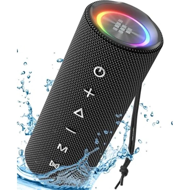 Tronsmart Mini Bluetooth Lautsprecher Musikbox, 24h Akku, Ipx7 Wasserdicht, Mit Licht Bluetooth 5.3, Stereo Bluetooth Box, Schwarz – Bild 1