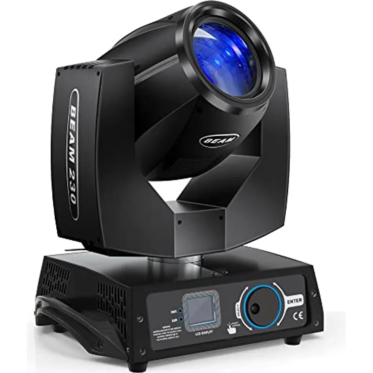 7R 230W Beam Moving Head Licht, 17 Gobos RGBW Bühnenbeleuchtung 14 Farben DJ Lichter 16ch 8 Prismen Scheinwerfer DMX512 Kontrolle für Hochzeit Weihnachten Halloween Karneval Party Lager in Deutschland
