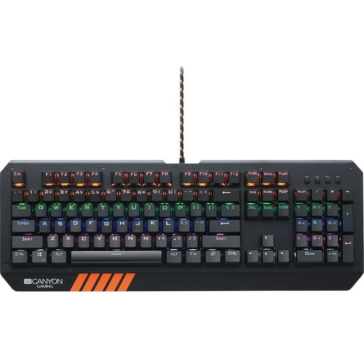 Canyon Hazard GK-6, Mechanische Gaming-Tastatur mit blauen Switches, RGB Hintergrundbeleuchtung, US Layout, Kabelgebunden, Schwarz