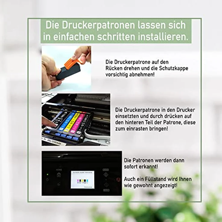 Druckerparadies 12er Multipack für Epson 26XL Tintenpatronen Set - Hohe Kapazität, Schwarz, Fotoschwarz, Cyan, Magenta, Gelb, 25ml Schwarz, je 15ml Fotoschwarz, Cyan, Magenta, Yellow - XP510 XP520 XP600 XP605 XP610 XP615 XP620 XP625 XP700 XP710 XP720 – Bild 4