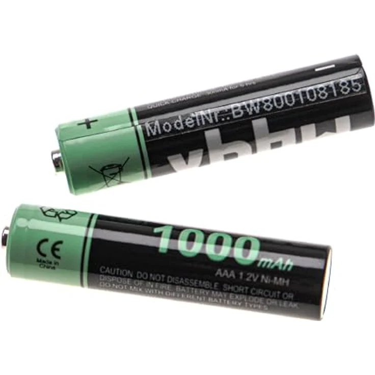 vhbw Akkus AAA, 2 Stück kompatibel mit Siemens Gigaset S820H, S850, S850A Go, S850HX - 1000 mAh, 1,2 V, NiMH