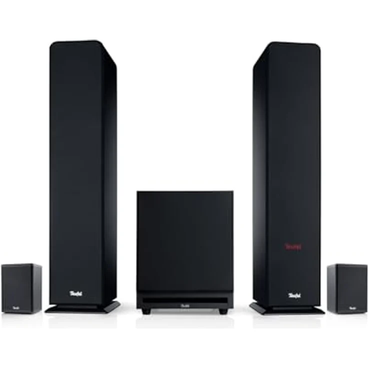 Teufel Ultima 40 Aktiv Surround Soundsystem - Aktiv Standlautsprecher mit Kabellosen aktives Rear-Speaker und mächtiger Subwoofer, Bluetooth aptX, Dolby Audio, HDMI ARC CEC - weiß (Schwarz) – Bild 2