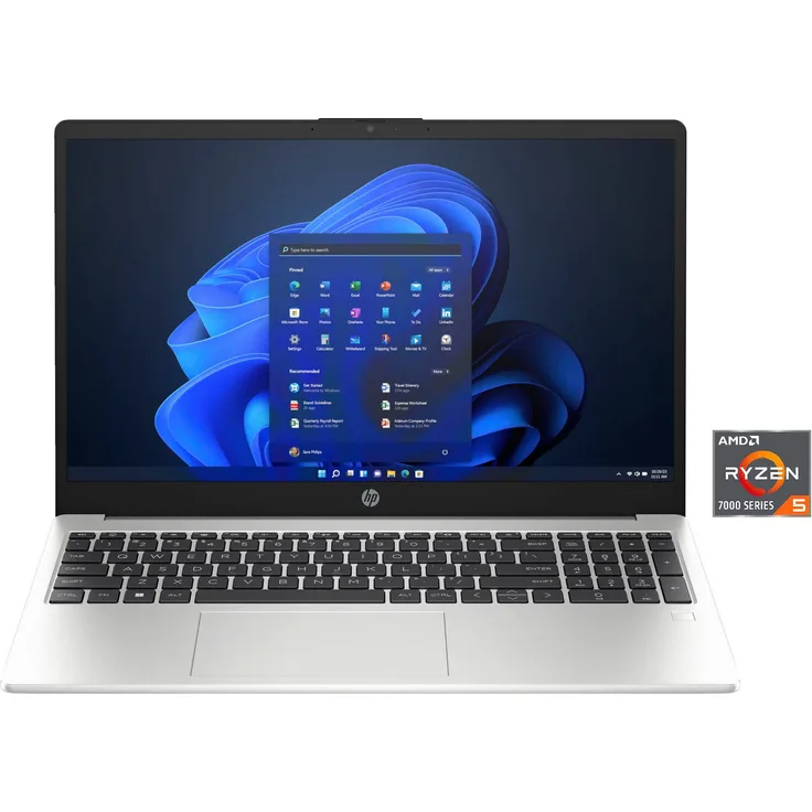 HP 255 G10 Notebook (39,6 cm/15,6 Zoll, AMD Ryzen 5 7530U, Radeon Graphics, 512 GB SSD) - Leistungsstarker Laptop mit schnellem Prozessor und großem Speicherplatz