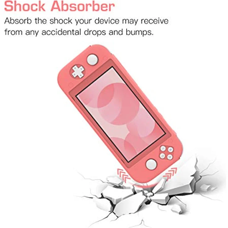 MoKo Hülle für Nintendo Switch Lite, Silikon Schutzhülle rutschfest und stoßfest, ultradünn, rosa – Bild 5