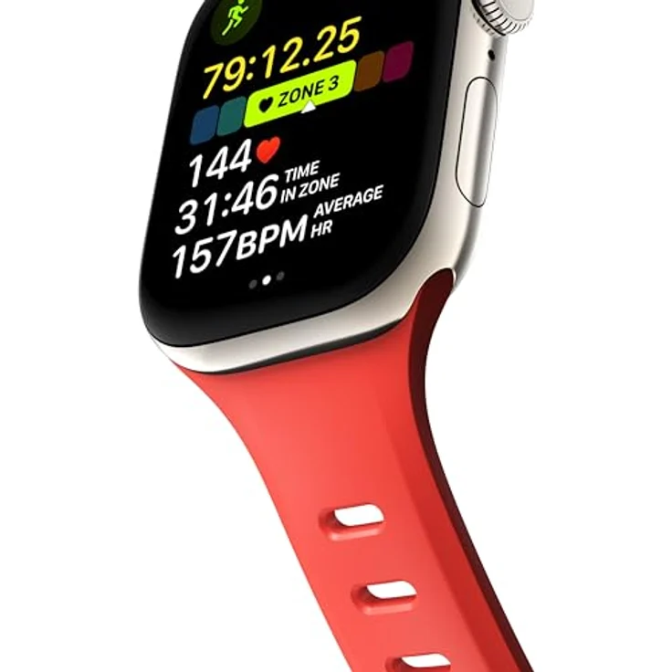 NOMAD Tempo Band für Apple Watch 42mm, wasserfestes und schlankes Sportarmband in Coral – Bild 5