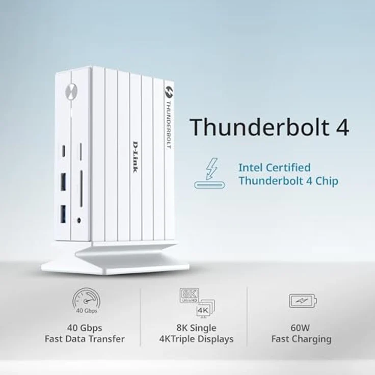 D-Link DUF-E01/E 14-in-1 Docking Station mit Thunderbolt 4, 135 Watt Ladeleistung und RJ45 Gigabit Ethernet Anschluss – Bild 4