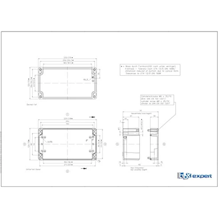 BOXEXPERT Alster BXPBAL22012091-A01, Aluminium Industriegehäuse 220x120x91mm, IP66, pulverbeschichtet, korrosionsbeständig für Außeneinsatz – Bild 6