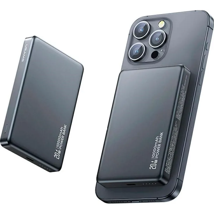 USAMS CY Series CD242 Powerbank, 10000 mAh, 20W, magnetisch kabellos mit LED-Anzeige und Taschenlampe