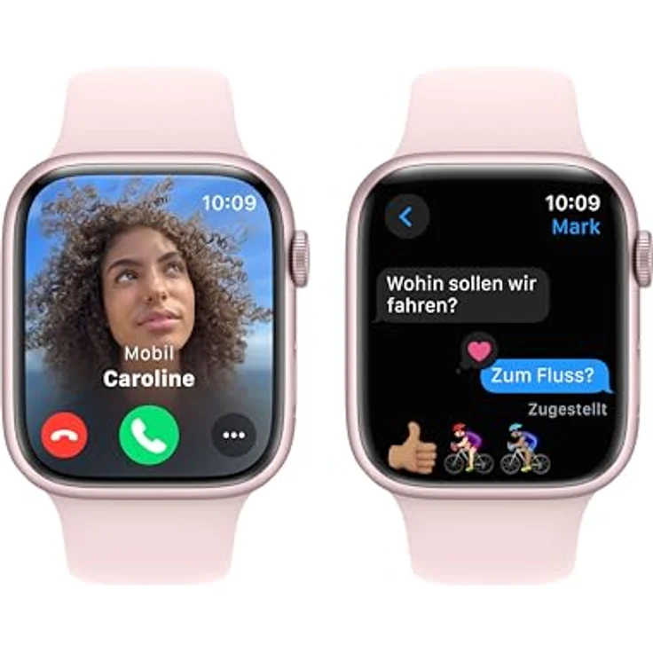 Apple Watch Series 9 GPS, 45 mm Aluminiumgehäuse Rosé, Sportarmband Hellrosa – M/L – Bild 4