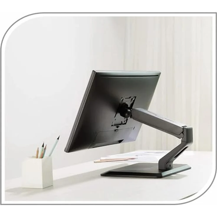 PureMounts PM-OFFI-ST-10 Schreibtisch Halterung für Touchscreens und Monitore mit 43-81 cm (17-32 Zoll), VESA 75x75 bis 100x100, vollbeweglich, Traglast max: 10kg, schwarz – Bild 6