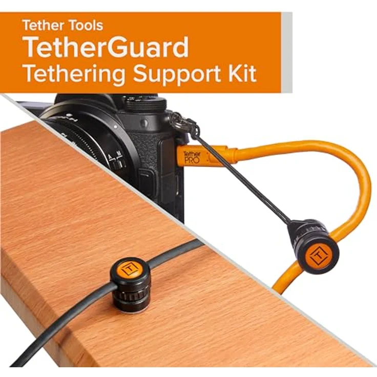 Tether Tools Kabelhalterungsset für Kamera und Computer, schwarz, mit magnetischem Schnellverschluss zum Schutz vor Kabeltrennungen – Bild 2