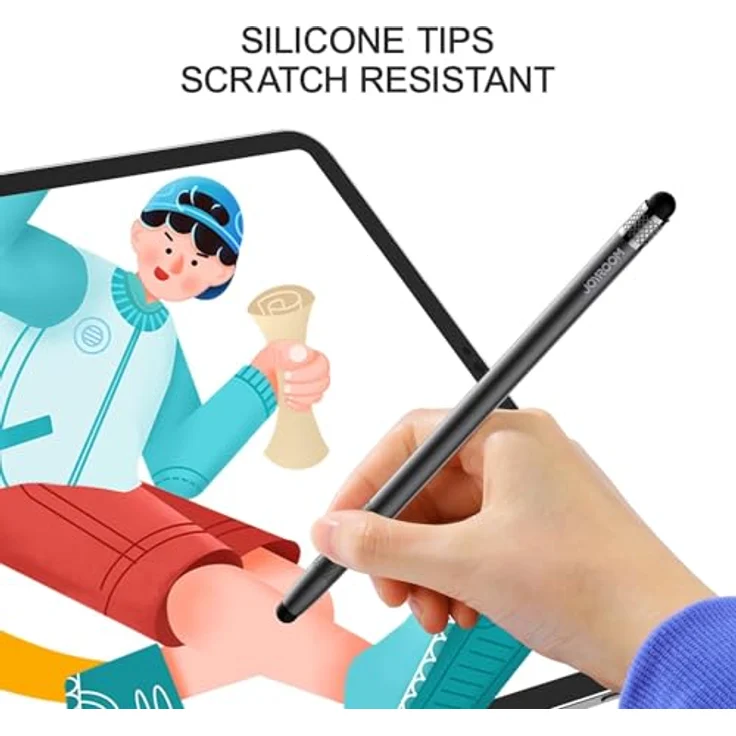 Joyroom JR-DR01, Passiver Stylus für Tablet und Smartphone, präzise Handhabung, schwarz, mit 2 austauschbaren Spitzen – Bild 3