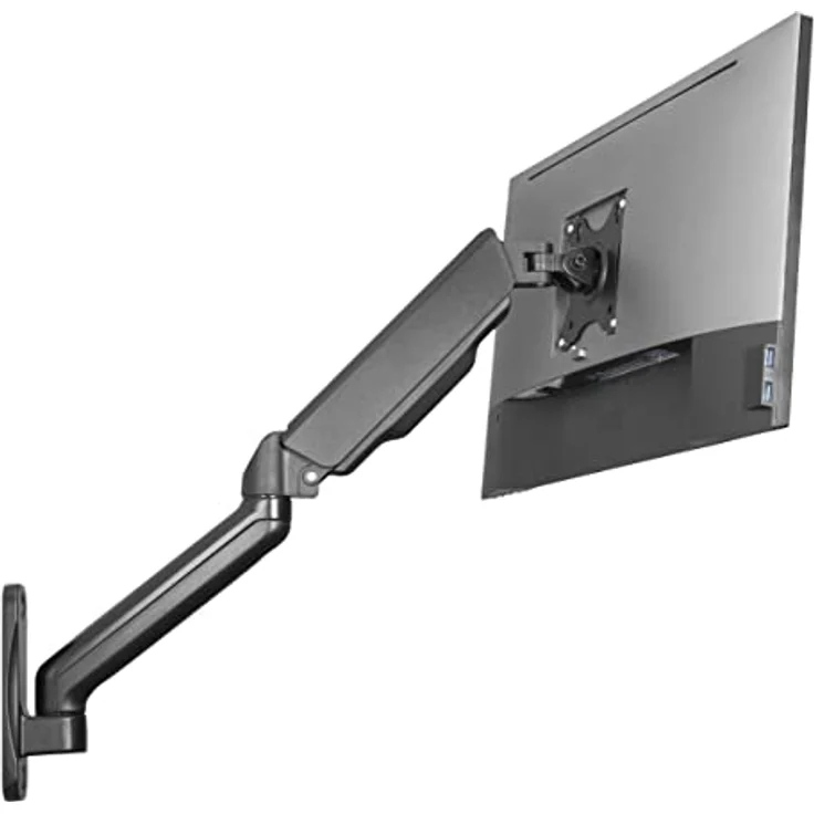 Deltaco ARM-0360, Wand-Monitorhalterung für 32 Zoll Monitore, höhenverstellbar mit Dreh- und Neigefunktion, Schwarz – Bild 5