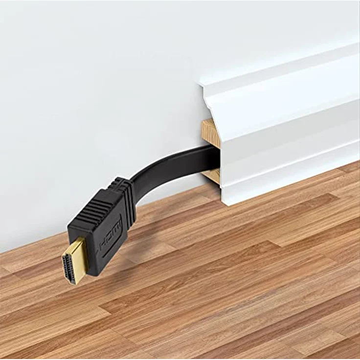 Manhattan HDMI Anschlusskabel HDMI-A Stecker, HDMI-A Stecker 10.00 m Schwarz 355643 doppelt geschirmt, flach, Flache Au – Bild 5