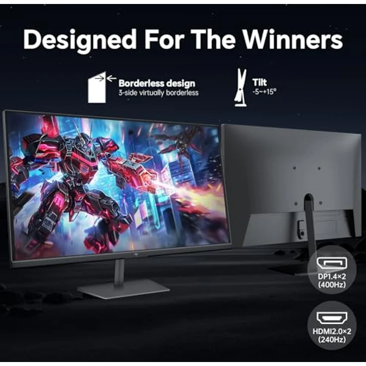 KTC H25X7, 24.5 Zoll 400Hz Gaming Monitor, Fast IPS 1ms, FHD 1080P, Adaptive Sync, HDR 400, 128% sRGB, HDMI x2, DP x2, neigungsverstellbar – Bild 5
