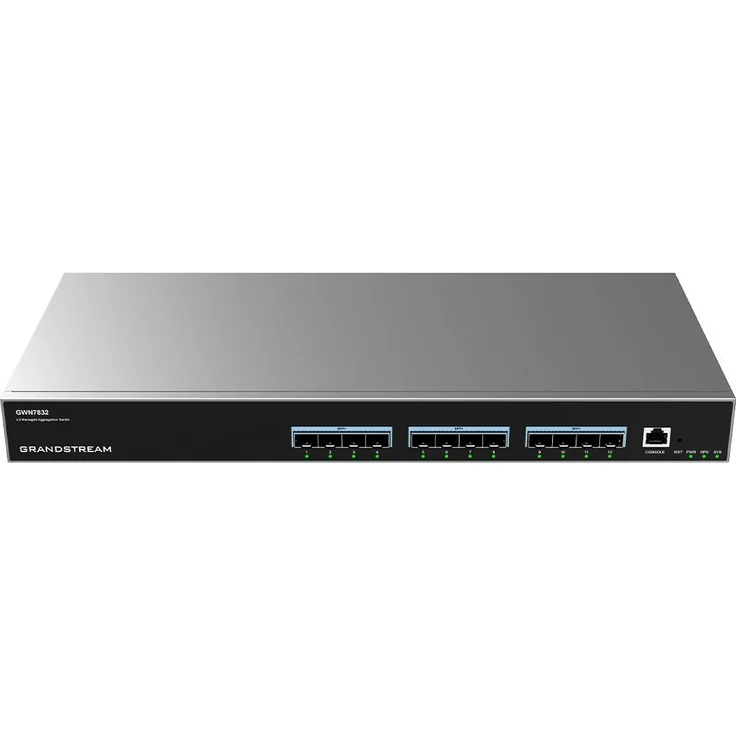 Grandstream 12P Grandstream GWN7832, 12x 10-Gigabit-SFP+-Ports (12 Ports), Netzwerk Switch, Grau – Bild 1