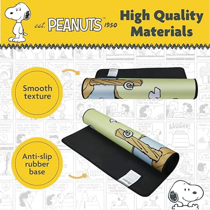 Blue Sky Designs Peanuts XXL Mauspad, offiziell lizenziertes Mousepad mit Snoopy, 70 x 30 cm – Bild 4