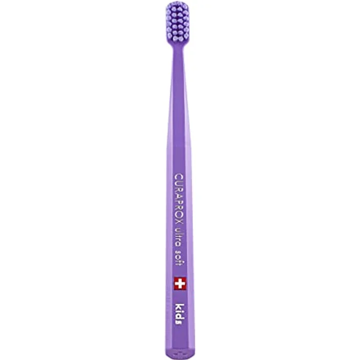 CURAPROX CS Kids Zahnbürste - Handzahnbürste für Kinder mit 5500 Ultra Soft CUREN Borsten und kleinem Bürstenkopf - Violett - Preisvergleich – Bild 1