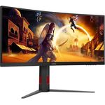 AOC Gaming CU34G4Z - 34 Zoll WQHD Curved Monitor, 240 Hz, FreeSync Prem., HDR400, schwarz-rot - Ultraflüssige Bilder, 0,3 ms Reaktionszeit, 2X HDMI 2.1, 1x DisplayPort 1.4, USB Hub