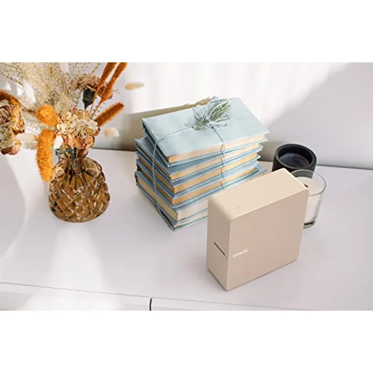 Epson LabelWorks LW-C610, Bluetooth-Etikettendrucker für individuelle Designs (z. B. Etiketten, Geschenkbänder), 50 kompatible Bänder bis 24 mm Breite, App-Steuerung, Batterie-/Netzteil-Betrieb, beige – Bild 3