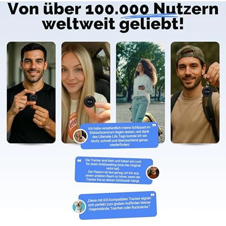 Lifemate Life Tag Bluetooth-Tracker, 8er-Pack für Apple Find My, vielseitiger Schlüsselfinder mit Verlustmodus und Signalton – Bild 7