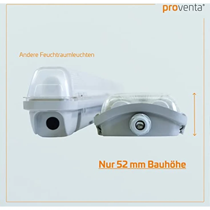 LED-Feuchtraumleuchte 120 cm mit 2 LED-Röhren, IP65, 4.000 K, 36 W, 3.780 Lumen – Bild 2
