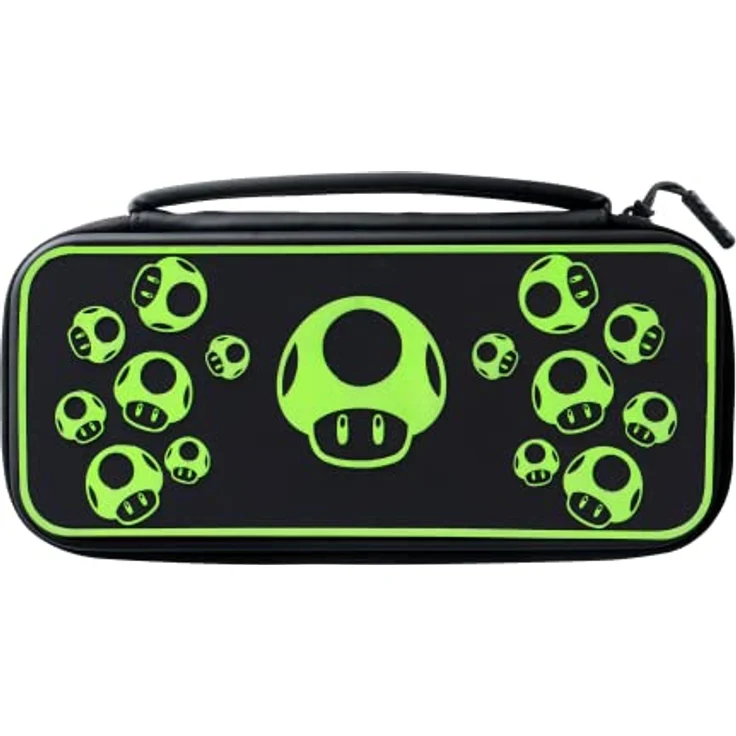 PDP Gaming Offiziell Lizenziert Switch Console Case - 1-UP Glow-in-the-dark - Kompatibel mit Switch OLED & Lite – Bild 1