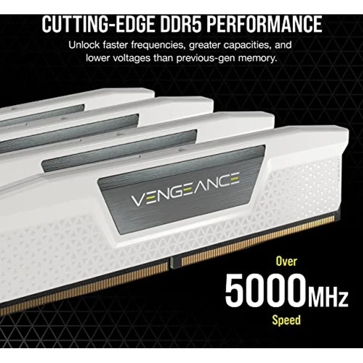 CORSAIR Vengeance DDR5 RAM 32GB (2x16GB) 6000MHz CL36 Intel XMP iCUE-Kompatibler Computerspeicher - Weiß (CMK32GX5M2E6000C36W) – Bild 3