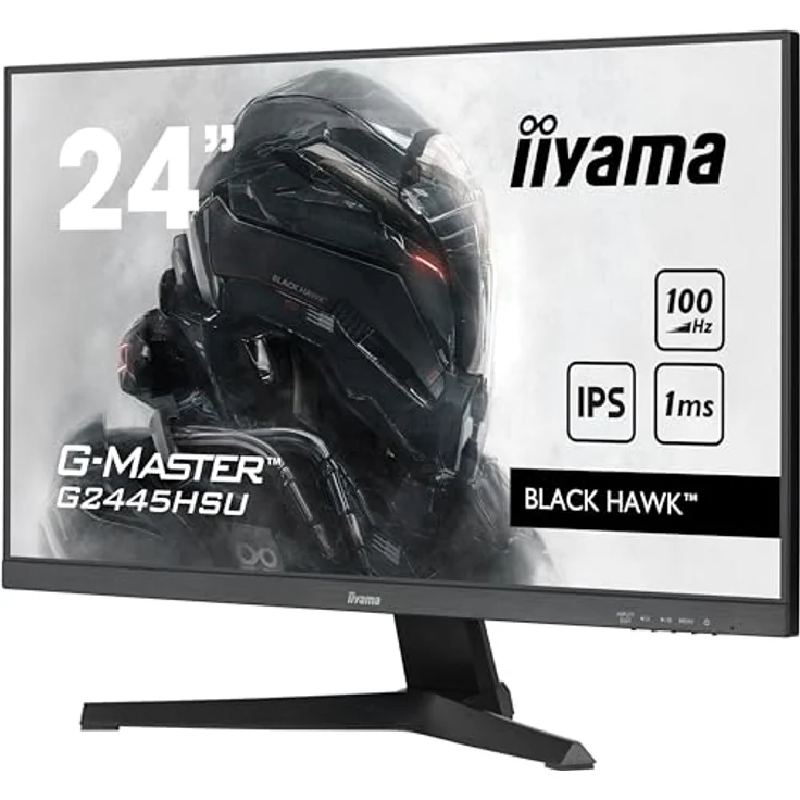 iiyama G-Master Black Hawk G2445HSU-B1 24" IPS LED Gaming Monitor Full-HD HDMI DP USB2.0 1ms FreeSync schwarz, mit IPS-Panel-Technologie, 100Hz Bildwiederholfrequenz und 1ms MPRT – Bild 4